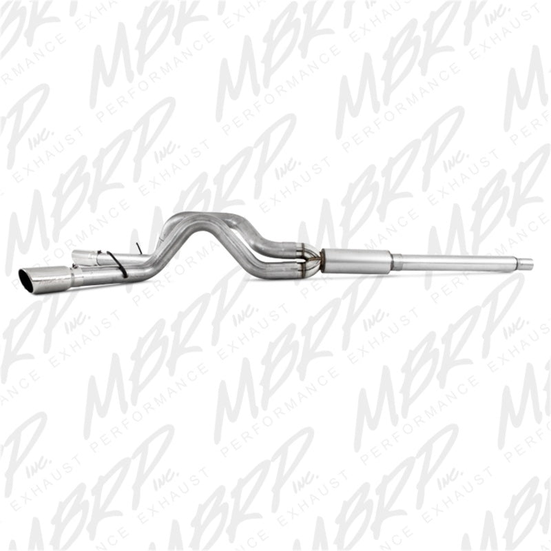 MBRP Armor Lite Series Cat Back Exhaust System for 1999-2004 Ford F-250/F-350 V-10 - Dual Split Side Exit, 4 Inch Diameter, Includes Tips and Hardware