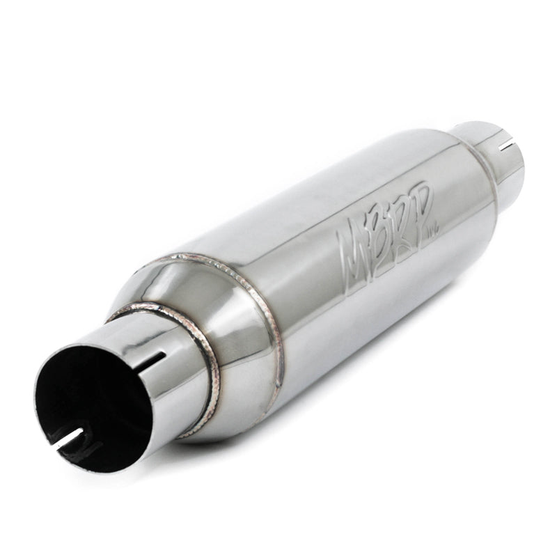 MBRP Universal Resonator Muffler with 2.5-inch Inlet/Outlet - 16-inch Body, 20-inch Overall - T304 Stainless Steel