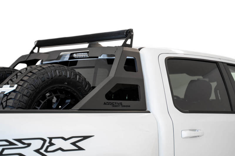Addictive Desert Designs Stealth Fighter Chase Rack for Ram 1500 TRX (2021-2023) with 50-Inch Light Bar Mount in Hammer Black