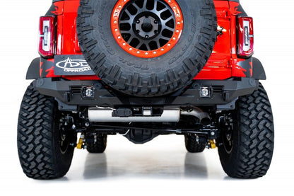 Addictive Desert Designs 21-22 Ford Bronco Bomber Rear Bumper with Mounts for Cube Lights in Hammer Black