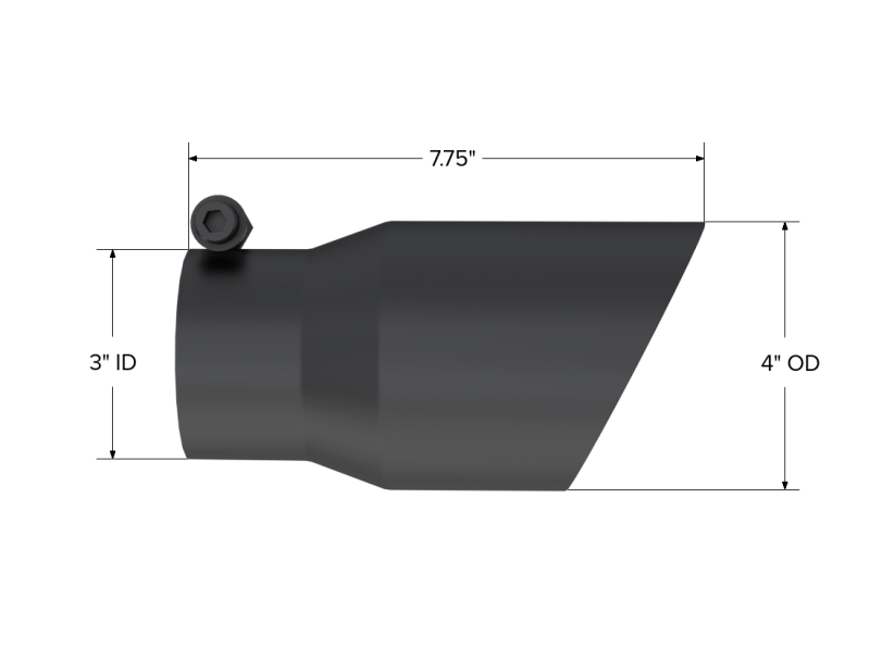 MBRP T5122BLK Black Exhaust Tip – 3-inch Round Inlet, 4-inch Outlet, Dual Wall, Angled Design for 3-inch Exhausts
