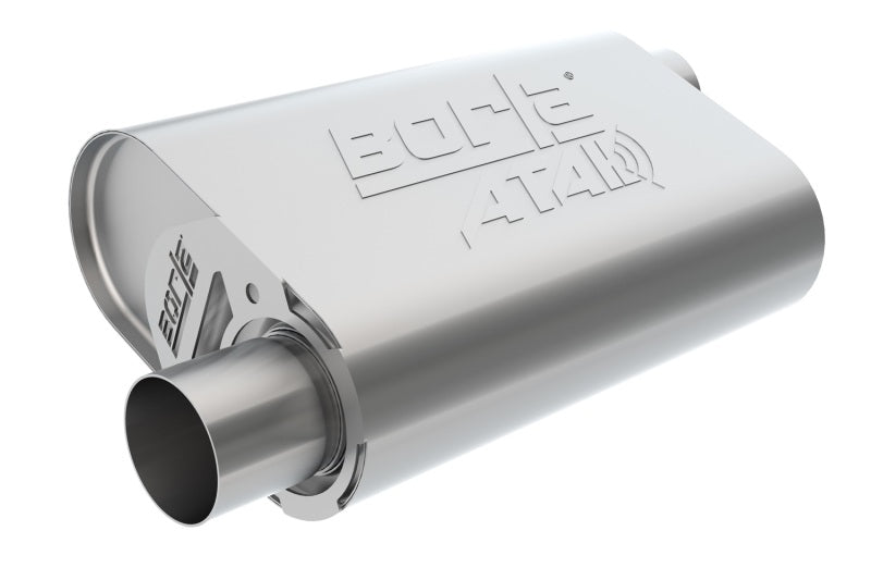 Borla CrateMuffler SBC Hot 350/383 3-Inch Offset/Offset - Aggressive ATAK Sound and Premium Stainless Steel Durability