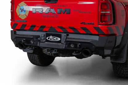 Addictive Desert Designs 2025 Ram RHO Stealth Fighter Rear Bumper with Cube Light Mounts and D-Ring Clevises