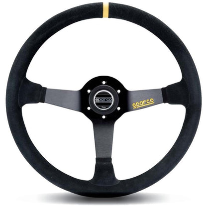 Sparco 015R368MSN Suede Black Steering Wheel for Automotive Performance and Comfort