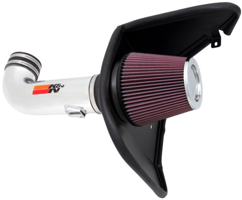 K&N Engineering 69-4519TP Cold Air Intake System for Chevrolet Camaro 6.2L V8 - Polished Typhoon Short Ram Intake