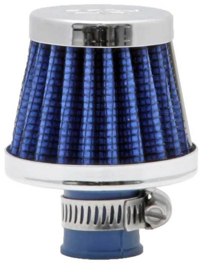 K&N Engineering 62-1600BL Blue Rubber Base Crankcase Vent Filter with Chrome Top and Flange