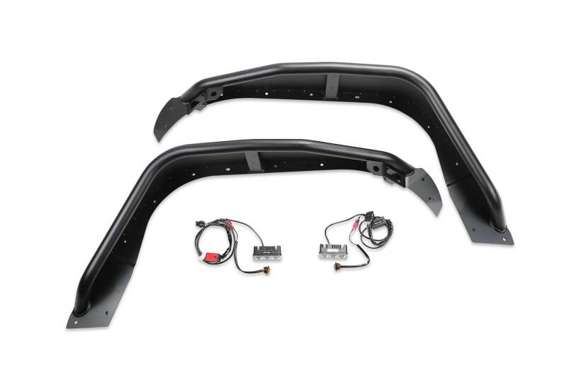 Fabtech Jeep JL 2018-2021 Front Steel Tube Fenders with LED Light Kit