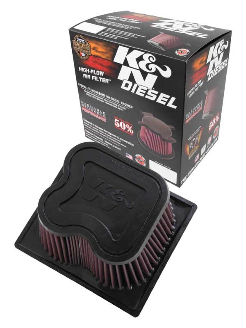 K&N Engineering Part E-0787 High-Flow Air Filter for 2010-2012 Dodge Ram 2500/3500 with 6.7L Diesel Engine