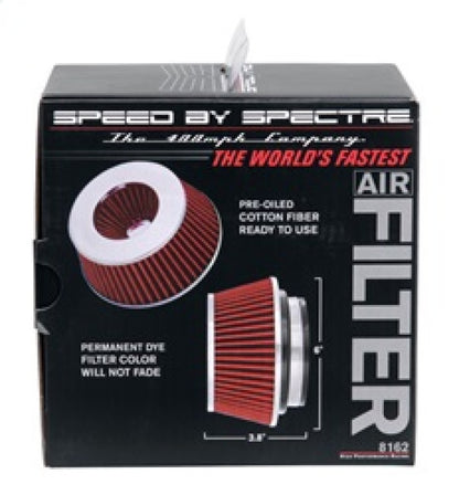 Spectre Adjustable Conical Air Filter 2-1/2 Inch Tall – Red Synthetic Media for 3, 3-1/2, and 4 Inch Tubes
