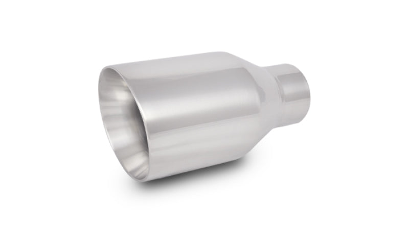 Vibrant 2.5-inch ID Single 4-inch OD Round Stainless Steel Exhaust Tip with Double Wall Angle Cut