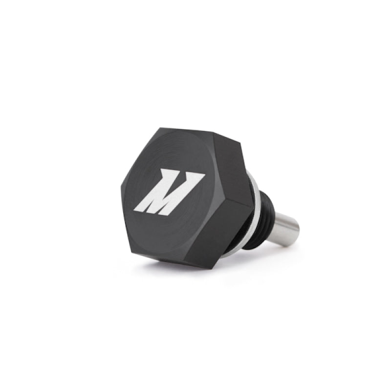 Mishimoto Magnetic Oil Drain Plug M12 x 1.25 Black - Durable Aluminum Construction with Neodymium Magnet for Engine Debris Capture