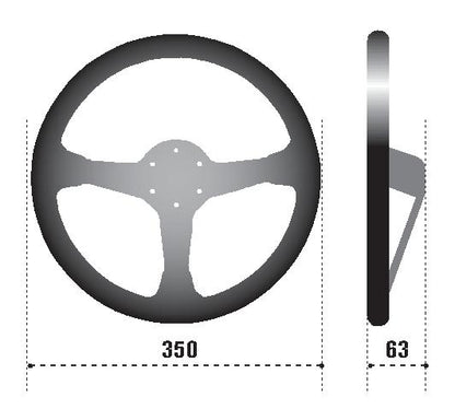 Sparco 015R345MLN Leather Black Steering Wheel for Automotive Use