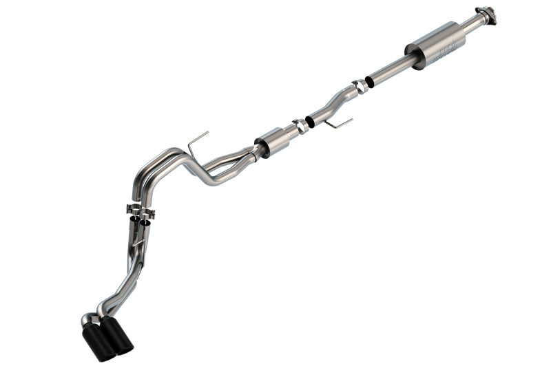 Borla F-150 2021 5.0L V8 Cat-Back Exhaust System with Black Chrome Tips - Dual Side Exit