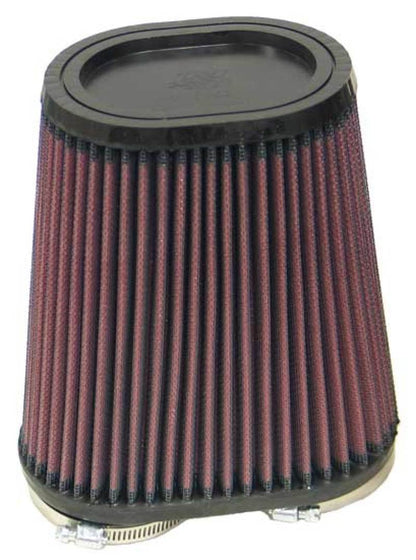 K&N Engineering Universal Rubber Air Filter Part RU-4710 – Oval Design with Dual Flanges for Versatile Equipment Fitment