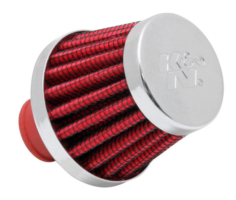 K&N Engineering 62-1600RD Crankcase Vent Filter with Chrome Top and Base for Classic and Racing Applications