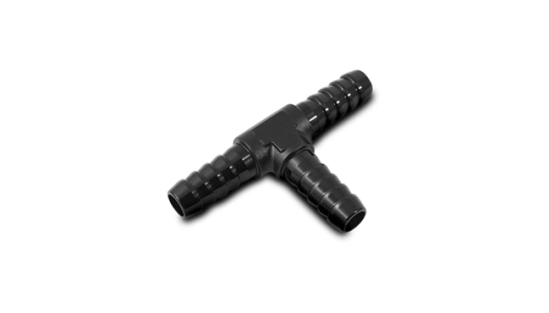 Vibrant 1/8 inch Barbed Tee Adapter in Black Anodized Aluminum – Part #11422