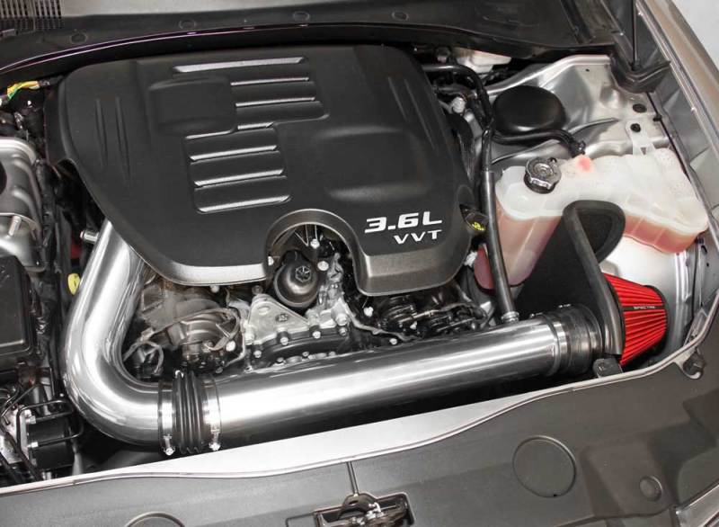 Spectre 11-17 Challenger/Charger 3.6L Air Intake Kit – Polished Aluminum with Red Washable Filter