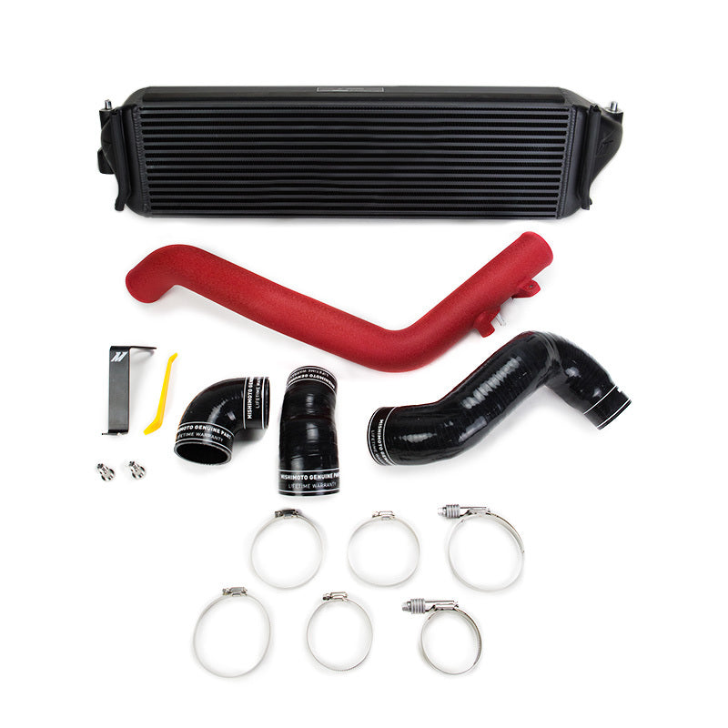 Mishimoto 2017+ Honda Civic Type R Intercooler Kit - Black Intercooler with Red Pipes