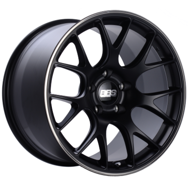 BBS CH-R 19x9.5 Inch Satin Black Polished Alloy Wheel with Rim Protector, Part Number CH123BPO