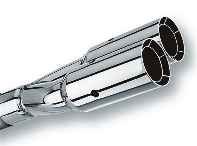 Borla Universal Polished Exhaust Tip Dual Round Intercooled - 2.5 Inch Inlet, 3 Inch Outlet, 14 Inch Length