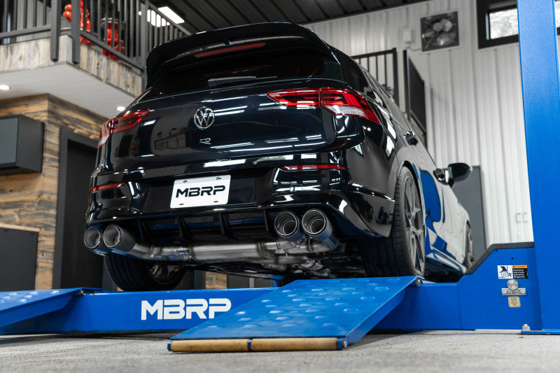MBRP Armor Pro Series 2022-2024 Volkswagen Golf R MK8 T304 Stainless Steel 3-inch Cat-Back Exhaust System with Quad Rear Exit and Carbon Fiber Tips