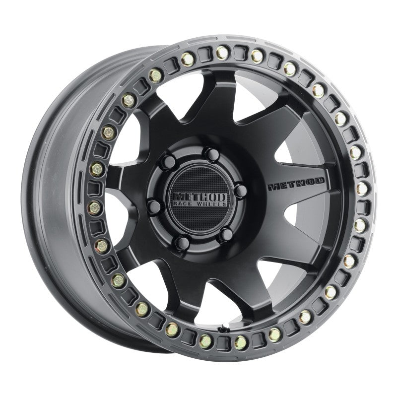 Method MR108 17x9 Inch Matte Black Beadlock Wheel with 6x5.5 Bolt Pattern and -44mm Offset