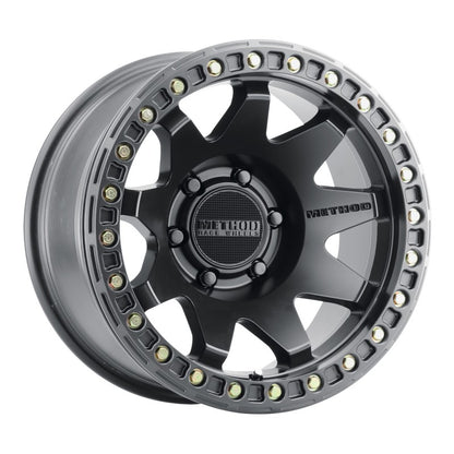 Method MR108 17x9 Inch Matte Black Beadlock Wheel with 6x5.5 Bolt Pattern and -44mm Offset
