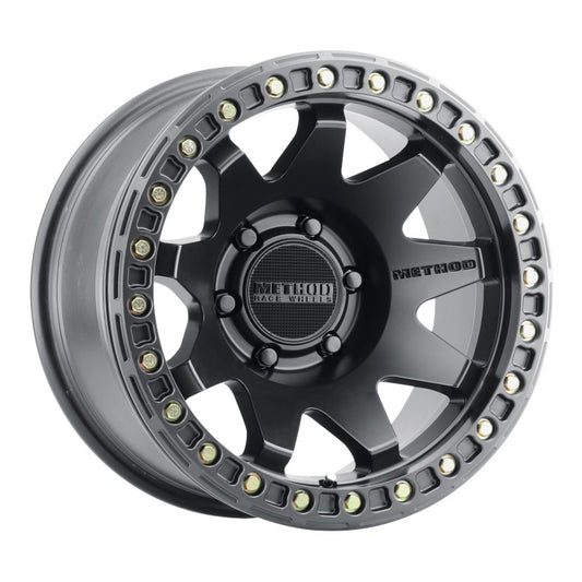 Method MR108 17x9 Inch Matte Black Beadlock Wheel with 6x5.5 Bolt Pattern and -44mm Offset