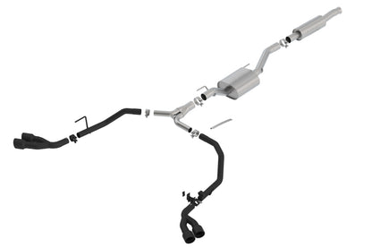 Borla ATAK Cat-Back Exhaust System for Jeep Gladiator 2020-2026 – Dual Black Coated T-304 Stainless Steel Tips and Aggressive Sound