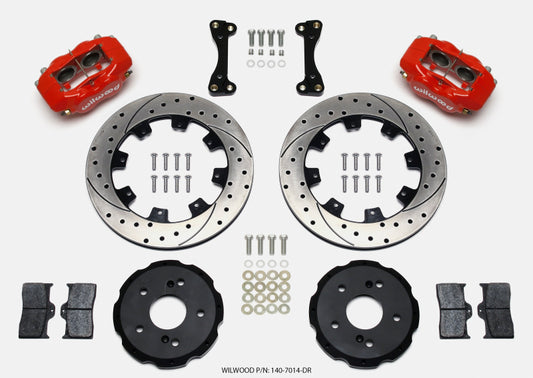 Wilwood Forged Dynalite Front Hat Kit 12.19in Drilled Red for Acura RSX 2002-2006