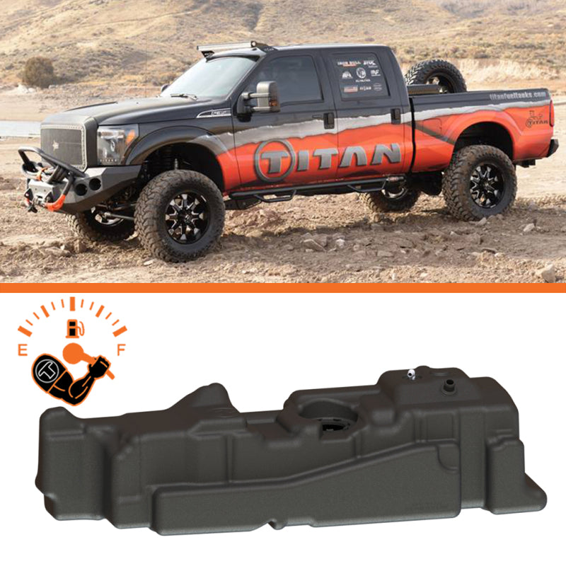 Titan Fuel Tanks 7021211 60-Gallon Mid-Ship Replacement Fuel Tank for Ford F-250 and F-350 Crew Cab Short Bed (2011-2016) with Power Stroke