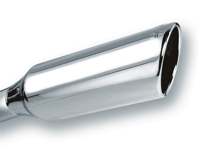Borla 2.25-inch Inlet, 4-inch Round Rolled Angle-Cut Exhaust Tip with Embossed Logo