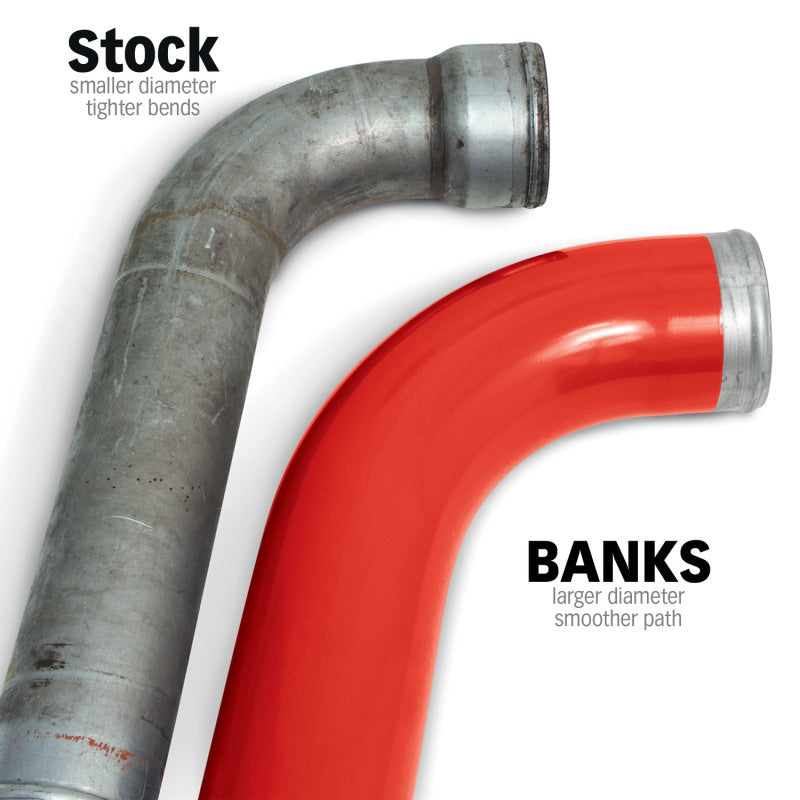 Banks Power 07-09 Ram 6.7L Diesel Boost Tube System – Red Powder-Coated Intercooler Tubes with Silicone Couplers for Dodge Ram 2500/3500