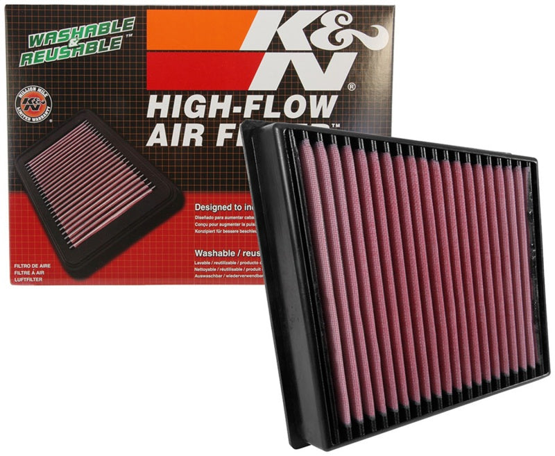 K&N Engineering Part 33-5065 High-Flow Replacement Drop-In Air Filter for Chevrolet Silverado 2500HD and GMC Sierra 2500HD (2017)