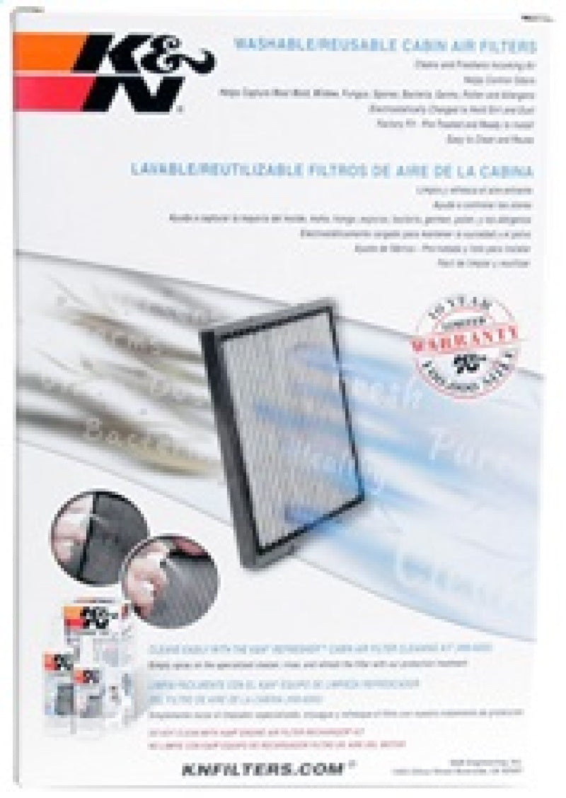 K&N Engineering VF1001 Washable Cabin Air Filter for Nissan Frontier, Xterra, Suzuki Equator