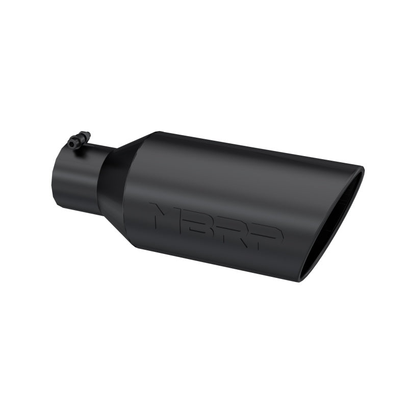MBRP Universal Exhaust Tip 7 Inch O.D. Black Coated Rolled End with 4 Inch Inlet - 18 Inch Length