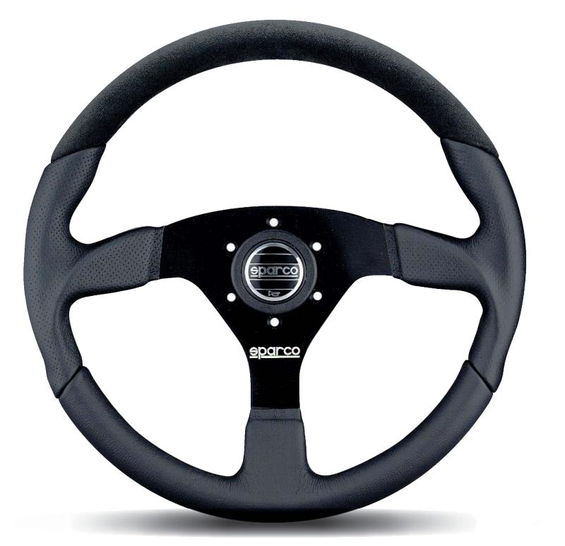 Sparco L505 Lap 5 Black Steering Wheel - Durable, Performance-Oriented Design