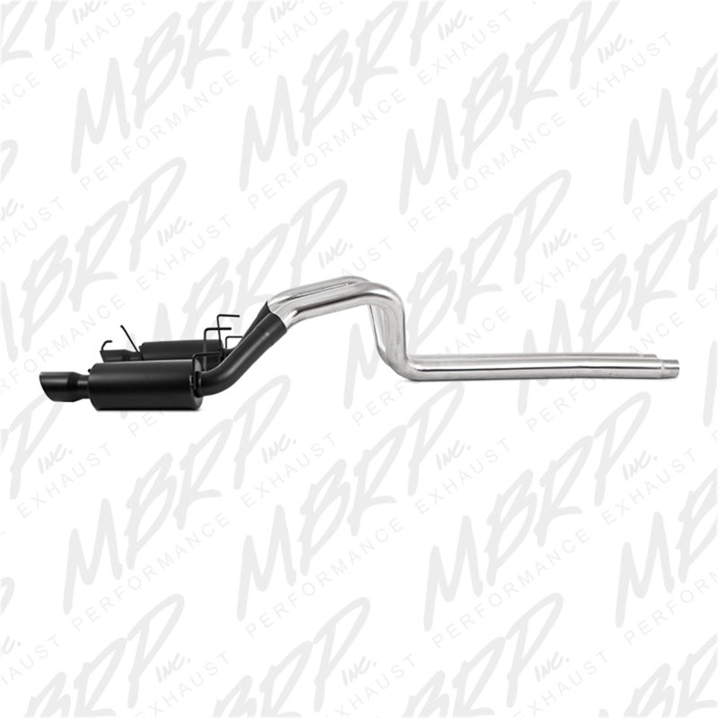 MBRP Armor BLK Series Cat Back Exhaust System for Ford Mustang 2011-2014 – Dual Split Rear Exit with Black Coating and 4-Inch Tips