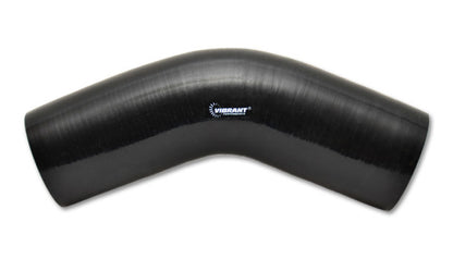 Vibrant 4 Ply Reinforced Silicone Elbow Connector - 2.25 Inch I.D. - 45 Degree Black