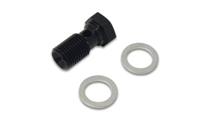 Vibrant Aluminum Banjo Bolt with Washers M12x1.25 - Black Anodized, Part 11456