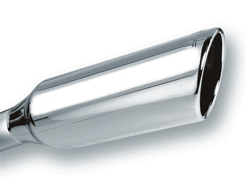 Borla 2.25-inch Inlet, 4-inch Round Rolled Angle-Cut Exhaust Tip with Embossed Logo