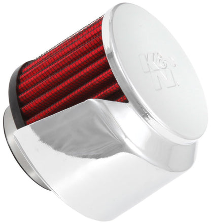K&N Engineering 62-1514 1.5-Inch Flange Crankcase Vent Filter with Chrome Top and Heat Shield