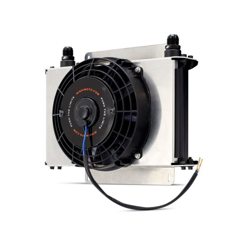 Mishimoto Universal 25-Row Oil Cooler Kit with 8-Inch Fan and Aluminum Shroud for Enhanced Engine Cooling
