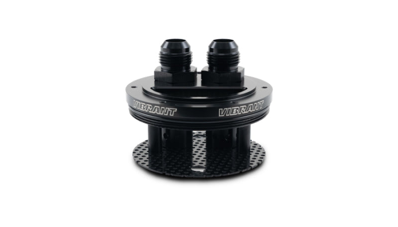 Vibrant Performance Gen3 2-Port Aluminum Catch Can Lid Assembly for Automotive Applications