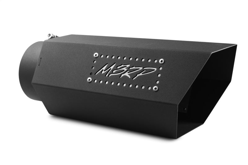 MBRP Universal Hex Exhaust Tip 5 Inch Inlet, 16 Inch Length, Black Coated with Logo - Part Number T5166BLK