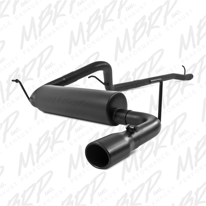 MBRP S5526BLK Armor BLK Series 2.5-inch Cat Back Exhaust System for Jeep Wrangler 2011-2013 with Black Coated Finish