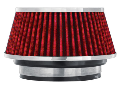 Spectre Adjustable Conical Air Filter 2-1/2 Inch Tall – Red Synthetic Media for 3, 3-1/2, and 4 Inch Tubes