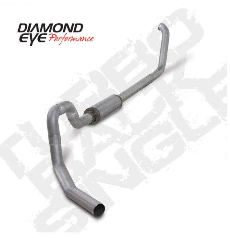 Diamond Eye Performance 4-inch Turbo Back Exhaust Kit for 2000-2003 Ford F-550 7.3L Diesel with Single Aluminum Tip