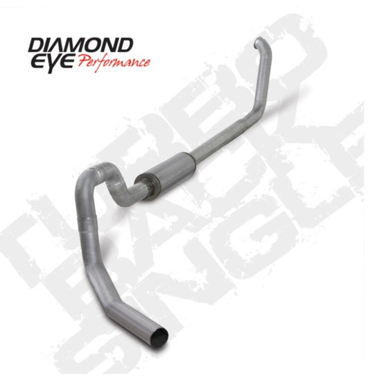 Diamond Eye Performance 4-inch Turbo Back Exhaust Kit for 2000-2003 Ford F-550 7.3L Diesel with Single Aluminum Tip