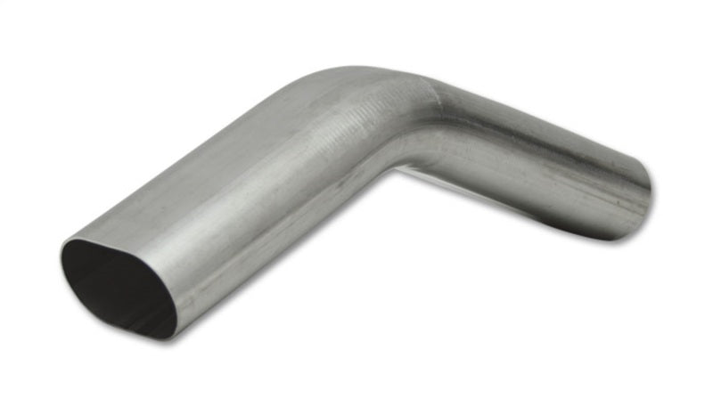 Vibrant 3 inch Oval T304 Stainless Steel 45 Degree Vertical Mandrel Bend with 6 Inch Legs